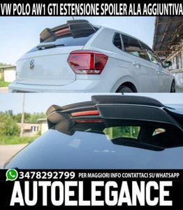 per VW POLO AW1 MK6 2017+ SPOILER TETTO POSTERIORE AGGIUNTIVO ABS NERO ALA - Imagen 1 de 7