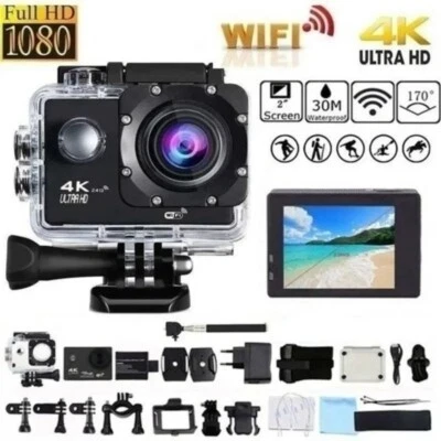 4K Sport Go Pro 170° Action Camera Ultra HD 20MP WiFi Waterproof Remote Control - Image 1 of 4
