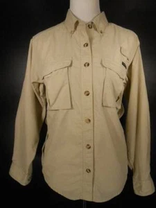 Beautiful Women's XS Exofficio Vented Beige Long Sleeve Button Blouse - Picture 1 of 5