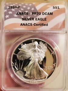 1994-P Proof Silver Eagle ANACS PR70DCAM