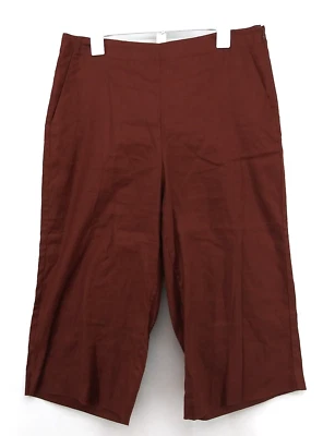 Ann Taylor Capri Pants Womens 14P Burnt Orange High Rise Linen Cotton Blend - Image 1 of 4