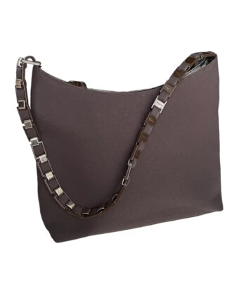 Salvatore Ferragamo Bolso de Hombro Cartera Nylon Cadena Marrón Usado en Excelente Condición Foto 1 de 4