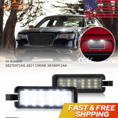 Luces de etiqueta de matrícula de 2 piezas para Chrysler 300 Charger Dodge Challenger 2015-2021 Foto 1 de 4