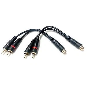 2 CAVI SDOPPIATORE RCA 4 maschi /2 femmine DOPPIA SCHERMATURA NERI - Immagine 1 di 1