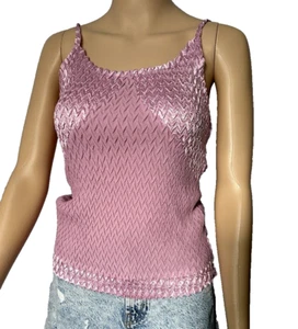 Komarov Large Crinkle Floral Blouse Color Dusty Rose Sleeveless - Picture 1 of 6
