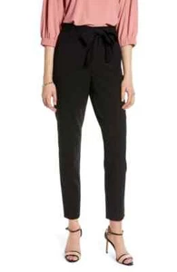 Halogen Black Pants Tie Waist  Sz 16P Petite Ankle Twill Belt NWOT High Rise  - Picture 1 of 12