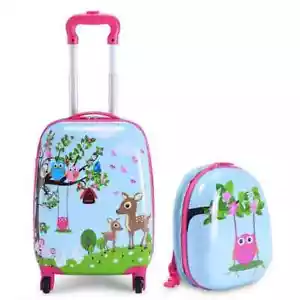 1-Pc 12 in. 16 in. Kids Luggage Set Suitcase Backpack School Travel Trolley ABS - Picture 1 of 10