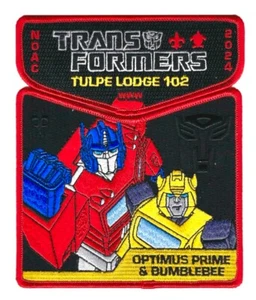 OA TULPE LODGE 102 BSA 2024 NOAC 2-PATCH TRANSFORMERS OPTIMUS PRIME & BUMBLEBEE! - Picture 1 of 2