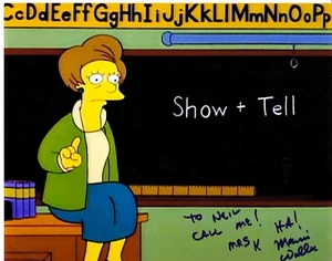 The SIMPSONS Marcia Wallace signed as Edna Krabappel + Newhart Show w. COA rare - Picture 1 of 2