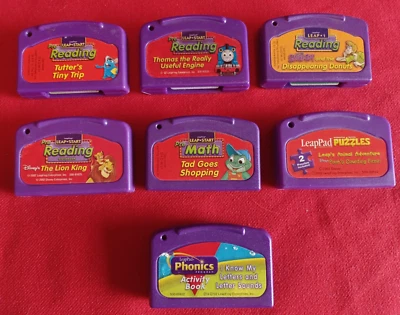 Lot of 7 LeapFrog Leap Start Games -Lion King, Scooby Doo, Thomas the Train, etc - Image 1 of 4