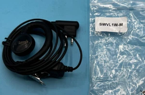 1-Wire Swivel Earpiece Mic Large Speaker + Inline PTT for Motorola 2-Pin Radios - Zdjęcie 1 z 3