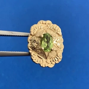 Designer RGVS 14K Yellow Gold Green Peridot Slide Bracelet Charm0 - Picture 1 of 6