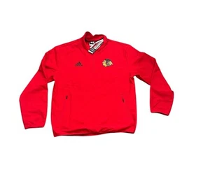 NWT NEW Chicago Blackhawks Adidas Men's Cold Ready 1/4 Zip Jacket Large - Picture 1 of 2