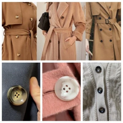 10 Pieces Sewing Buttons Coat 4-Hole Round Resin Button Clothing DIY Craft Decor - Image 1 of 4