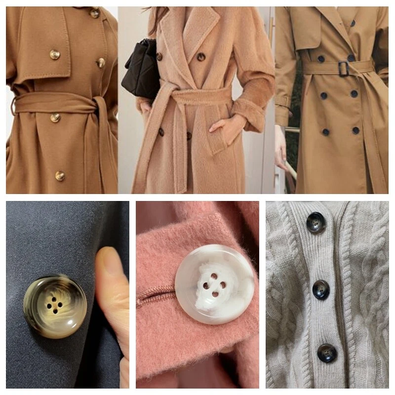 10 Pieces Sewing Buttons Coat 4-Hole Round Resin Button Clothing DIY Craft Decor - Image 1 of 4