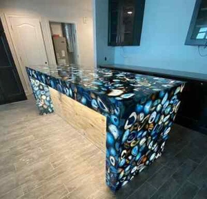 Agate Counter top, Blue Agate Slab/Counter top for kitchen, Bar Countertop Decor - Picture 1 of 6