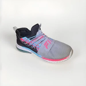 FILA Fantastiq 2 Girls' Running Shoe Athletic Slip On Gray Blue Pink-Gym Size 3 - Picture 1 of 7