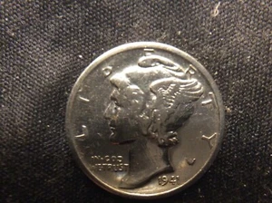 1941 S Merkur Groschen, WWII, sehr guter Zustand, 90% Silber, kleines S, 7% Überlebende, unbekannte Auflage - Bild 1 von 3