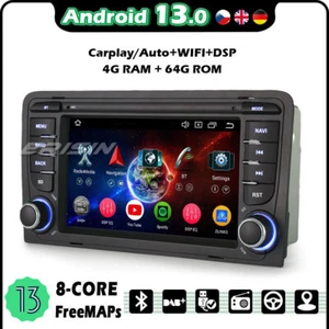 64GB GPS 8 Kern Android 13 Navi 2din Autoradio Bluetooth Carplay AUDI A3 S3 RS3 - Bild 1 von 18