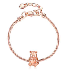 Rose Gold Bracelet Bangle with Charms Tags Dream Catcher Heart spacers open side