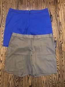 Women's Land' N Sea Shorts Size 20 W NWT Lot Blue Brown - Picture 1 of 4