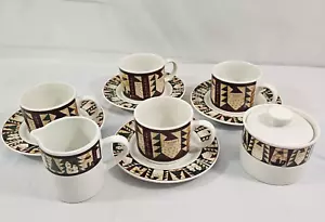Sakura Majesticware Weihnachten Patch Steinzeug 10 Stück Tasse Untertassen Milchkännchen Zucker - Bild 1 von 23