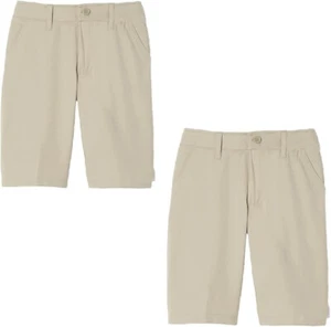 French Toast Youth Boy's 2-Pack Performance Uniform Shorts, Khaki, Sz-10 - Picture 1 of 2