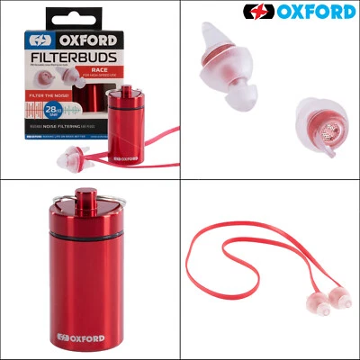 Oxford Motorcycle Helmet Race FilterBuds 28SNR Reusable Ear Plugs Case OX955