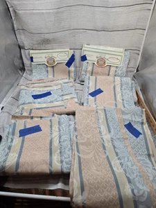 Gros lot de rideaux de poche et 1 cantonnière Martha Stewart tige damassée. Voir mesure - Photo 1/7