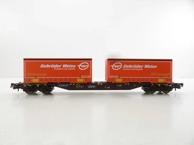 (THX1001) Roco 77344 Containertragwagen Gebrüder Weiss der ÖBB, DC, H0, OVP - Bild 1 von 4