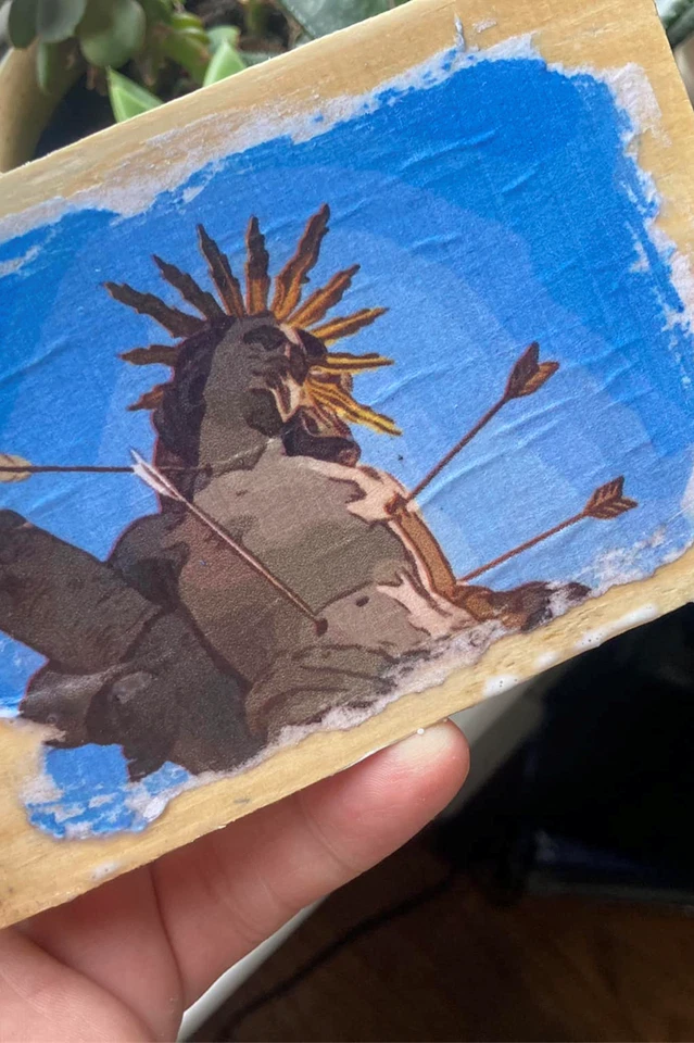 St  St Sebastian: Mini Wood Plaques  - Image 1 of 1