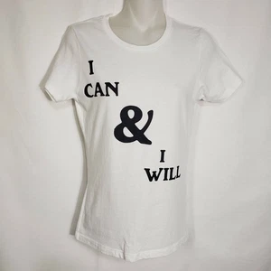 Ripple 1992 Damen T-Shirt Größe Small Grafik weiß I Can & I Will Kurzarm - Bild 1 von 6