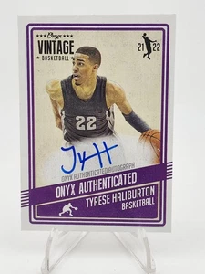 Onyx 2021 Vintage Baloncesto Tyrese Haliburton Tarjeta Autógrafo - Imagen 1 de 2