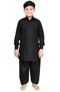 Jungen Punjabi Stil Hemd Kragen weiche Baumwolle Kurta Pyjama Bollywood Kostüm 991 - Bild 1 von 5