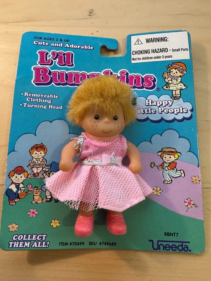 L'il Bumpkins Happy Little People Doll Uneeda 1998 Blonde Pink #70499 RARE