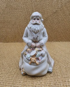 Vintage Lenox Porzellan Weihnachtsmann alte Welt Weihnachtsmann mit Spielzeugtüte Deko - Bild 1 von 7