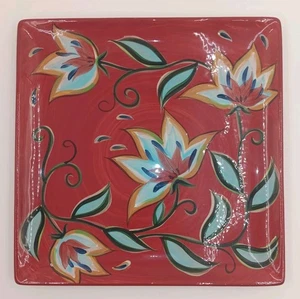 Gail Pittman Southern Living at Home rosso abbondante piatto 13 quadrati decorazione festa - Foto 1 di 8