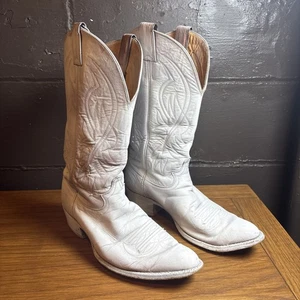 Justin Boots 2497 (painted White) Sz 9 D Decoration Or Wear - Picture 1 of 11