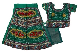 5-6 Jahre LEHENGA CHOLI LEHNGA MÄDCHEN grün RAJASTHANI INDIEN-NEU-3 STCK-USA VERKÄUFER - Bild 1 von 8