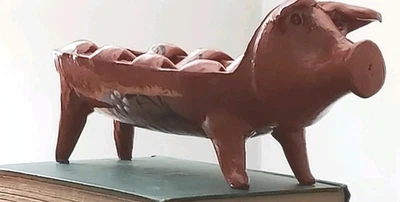 PORTUGAL PIG-SHAPED SAUSAGE  ROASTER "Assa Chourico" Clay  Terracotta Handmade - Image 1 of 4