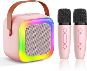 Macchina Karaoke per Bambini con 2 Microfoni Wireless e Luci LED Giocattoli per Festa - Foto 1 di 6