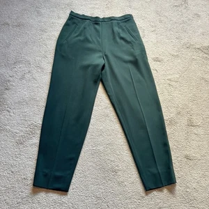 Toast Trousers Size 14 L28” Dark Green 98% Wool Tapered Leg Pockets Smart - Picture 1 of 8