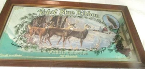 Pabst Blue Ribbon Bier Spiegelschild, Wildlife Collection, Whitetails, 1991 - Bild 1 von 4