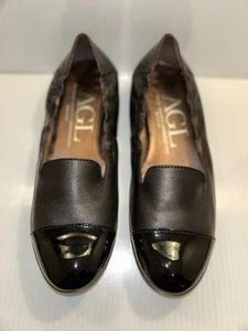 AGL Attilio Giusti Leombruni Ballet Flats 9 M (39.5) Black Leather; Cap Toe - Picture 1 of 7