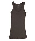 be present Womens Ribbed Solid Tank Top, Brown, Medium