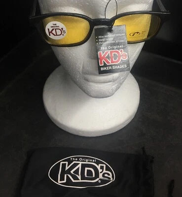 Gafas de sol KD's lentes amarillas motociclistas con bolsa de almacenamiento suave 20112 Foto 1 de 4