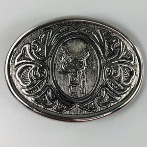 Hebilla de cinturón vintage Avon Western Saddle doble tono plateado vaquero rodeo - Imagen 1 de 7