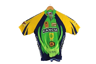 World Jerseys Men's size Large Cancun Beer Logo Green Yellow Cycling Jersey - Image 1 of 4