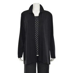 Exclusively MISOOK Black Jacket sz S Open Front Long Sleeve Jacket Blazer Topper - Picture 1 of 6