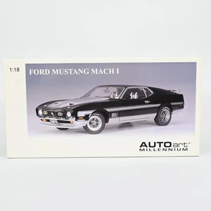 AUTOart Millennium 1/18 Ford Mustang Mach 1 Black Silver Diecast Model Car - Picture 1 of 16